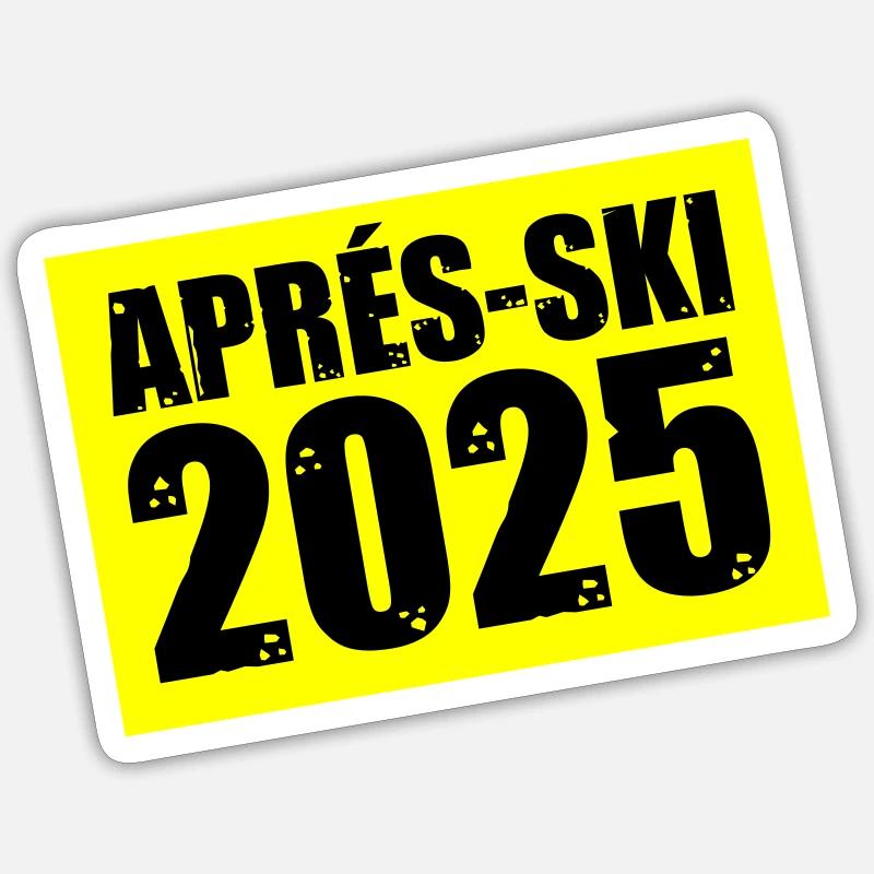 Après-ski 2025 - Sticker taille S (10 x 10 cm) - blanc mat