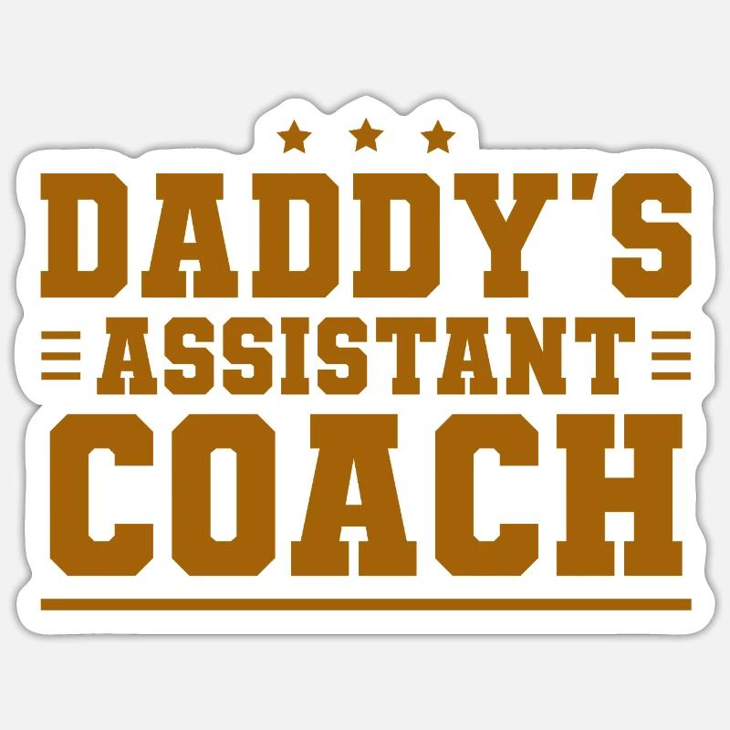 Daddy's Assistant Coach - Sticker Größe S (10 x 10 cm) - Mattweiß