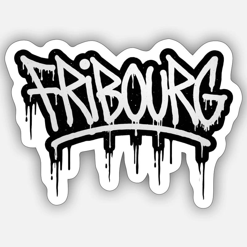 Fribourg Day Graffiti Sticker size S (10 x 10 cm)