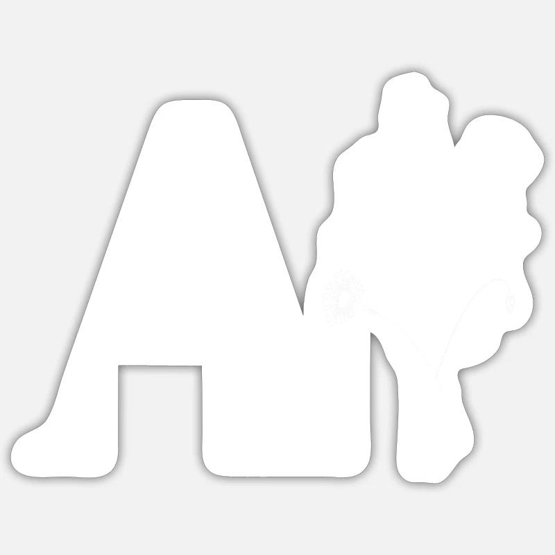 Minimalistische Blumentasche - Sticker Größe S (10 x 10 cm) - Mattweiß