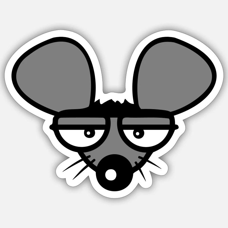 Maus Guckt Böse Wütend Frustriert Sauer Aggressiv Sticker Größe S (10 x 10 cm)