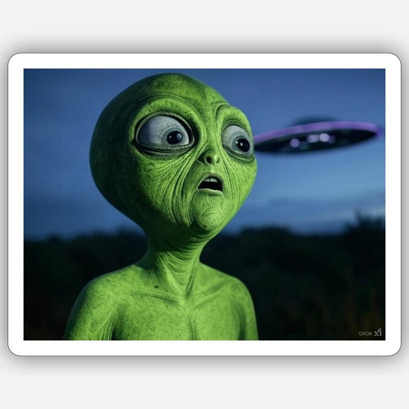 EXTRATERRESTRE TRISTE Sticker taille S (10 x 10 cm)