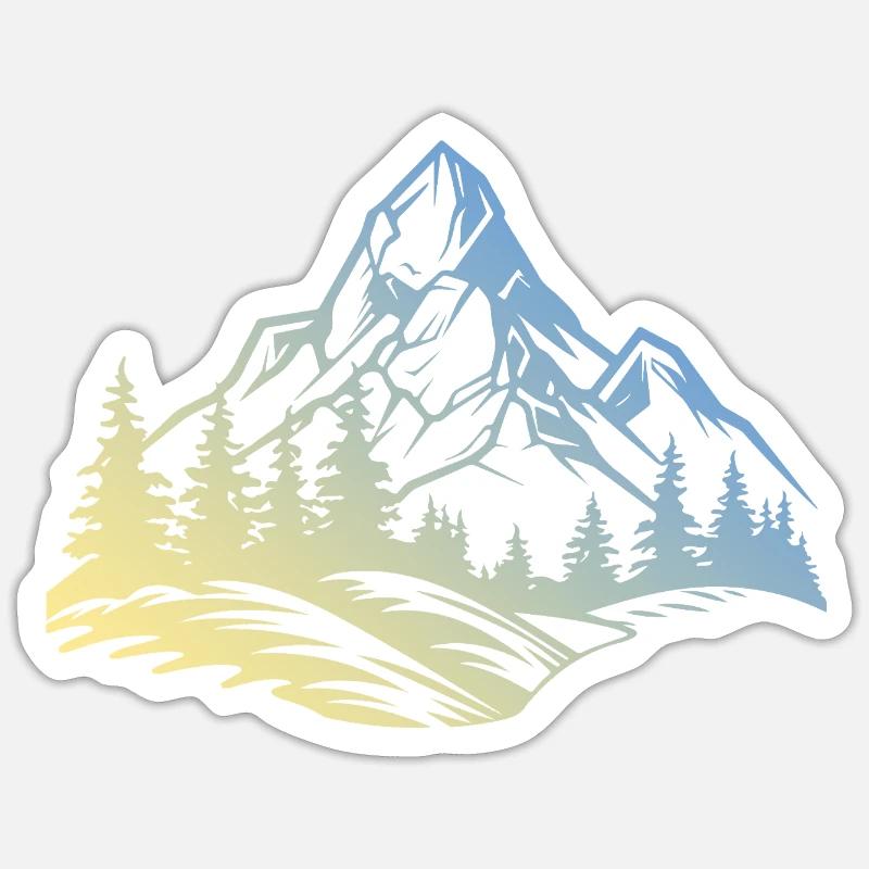 Mountains Nature - Sticker size S (10 x 10 cm) - white matte