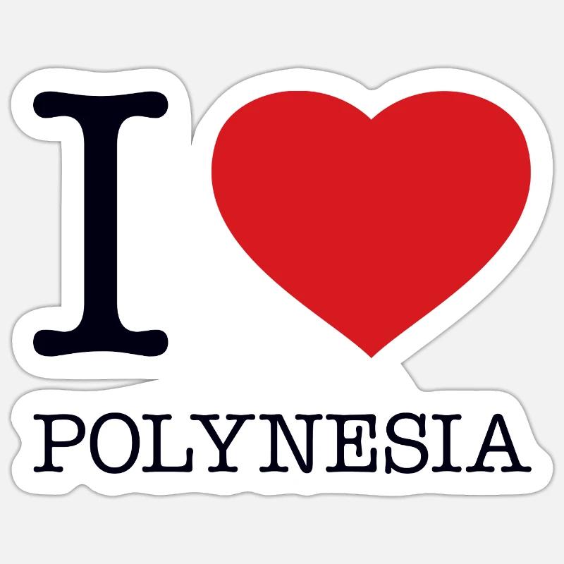 I LOVE POLYNESIA - Sticker Größe S (10 x 10 cm) - Mattweiß