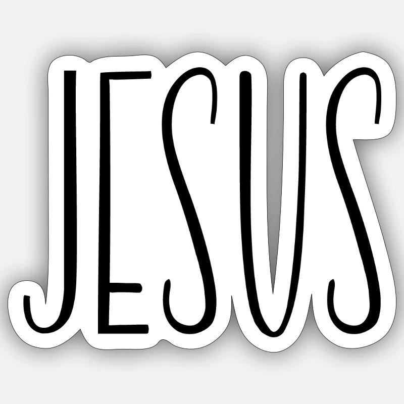 Jésus - Sticker taille S (10 x 10 cm) - blanc mat