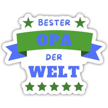 Bester Opa der Welt - Sticker Größe S (10 x 10 cm) - Mattweiß - Vorne