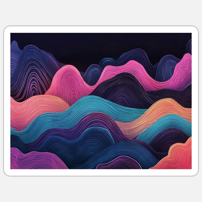 Neon clean waves - Sticker Größe S (10 x 10 cm) - Mattweiß