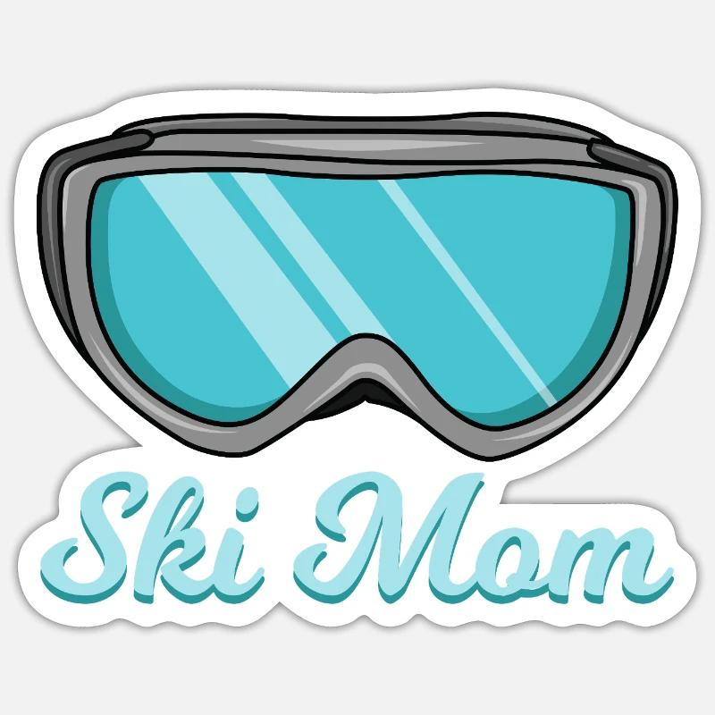 Ski Mom - Sticker size S (10 x 10 cm) - white matte