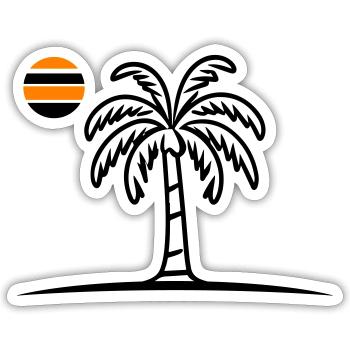 Island Palm Tree Summer - Sticker size S (10 x 10 cm) - white matte - Front