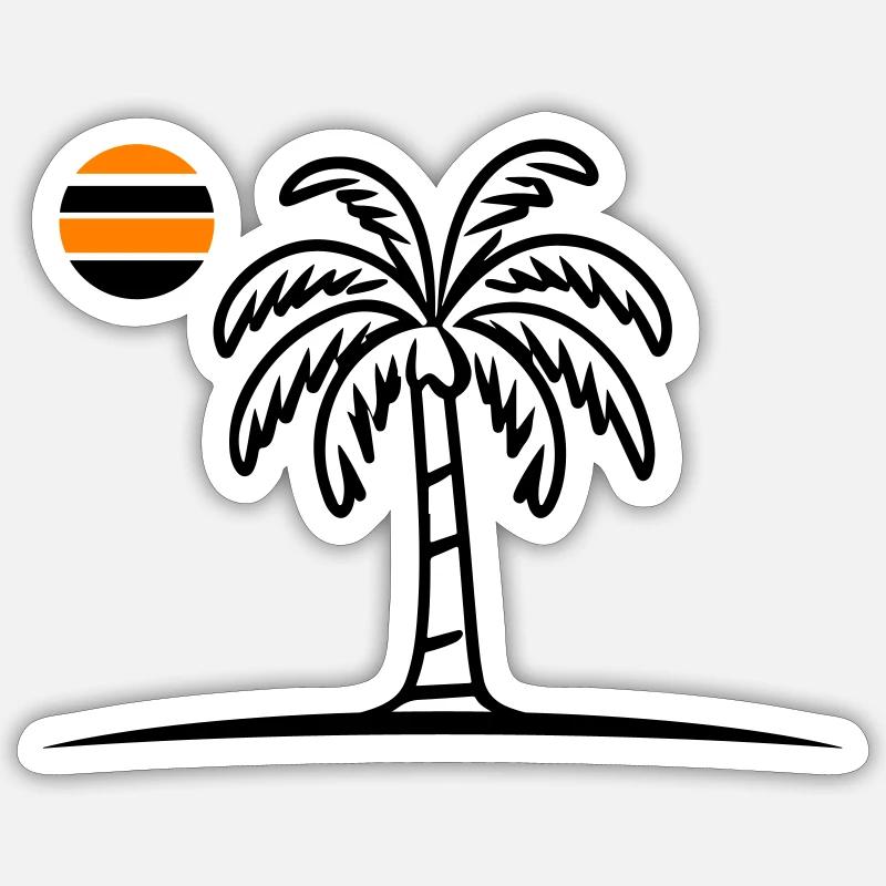 Island Palm Tree Summer - Sticker size S (10 x 10 cm) - white matte