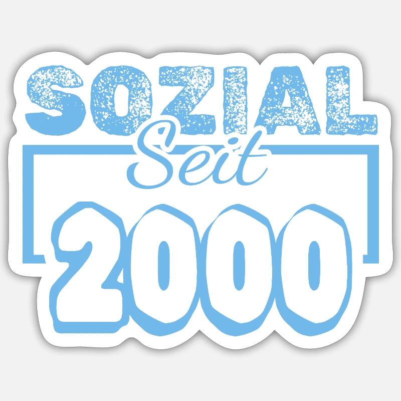 seit 2000 - Sticker Größe S (10 x 10 cm) - Mattweiß