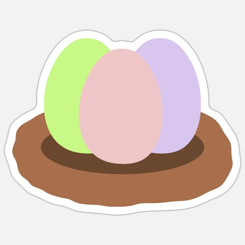 easter eggs - Sticker size S (10 x 10 cm) - white matte