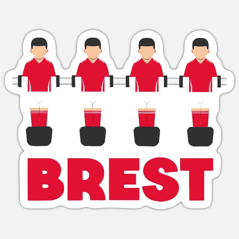 Brest - Sticker taille S (10 x 10 cm) - blanc mat