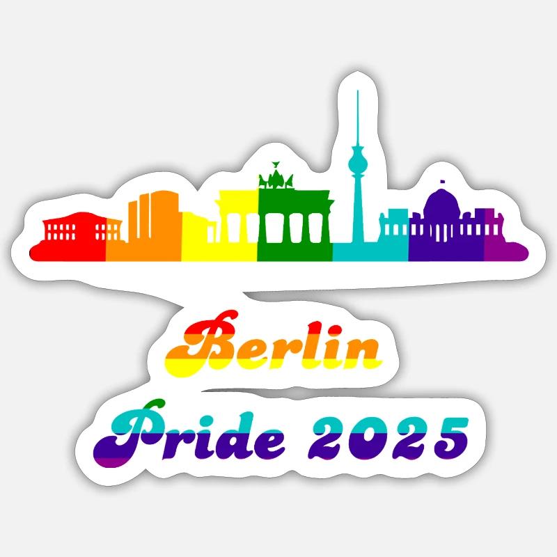Pride 2025 Berlin - Sticker taille S (10 x 10 cm) - blanc mat