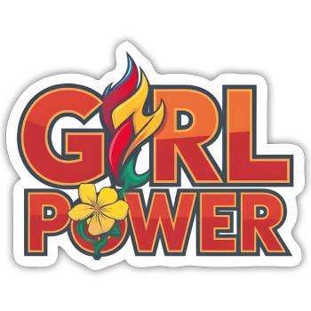 Floral Girl Power - Sticker size S (10 x 10 cm) - white matte - Front