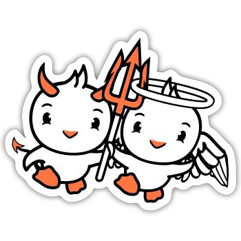 Birds Angel Sky Devil Horns Satan Hell Evil - Sticker size S (10 x 10 cm) - white matte - Front