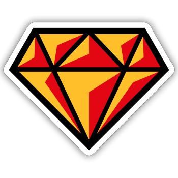 Diamond (Gemstone Brilliant Symbol / POS Red 3C) - Sticker size S (10 x 10 cm) - white matte - Front
