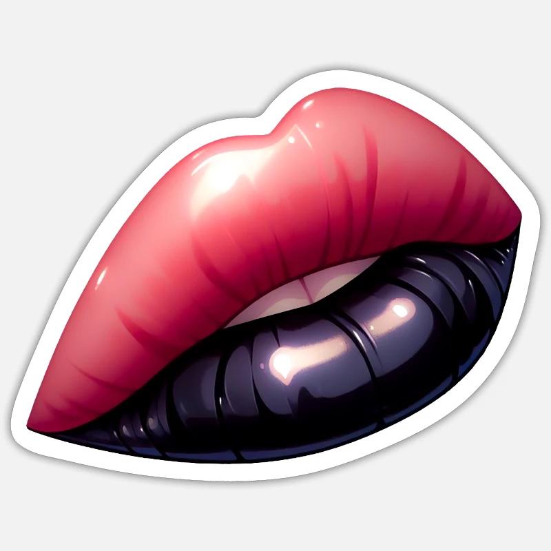 Black lips, mesmerizing charm. Sticker size S (10 x 10 cm)