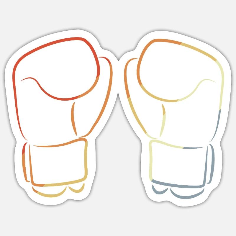 Kickbox Handschuhe - Sticker Größe S (10 x 10 cm) - Mattweiß