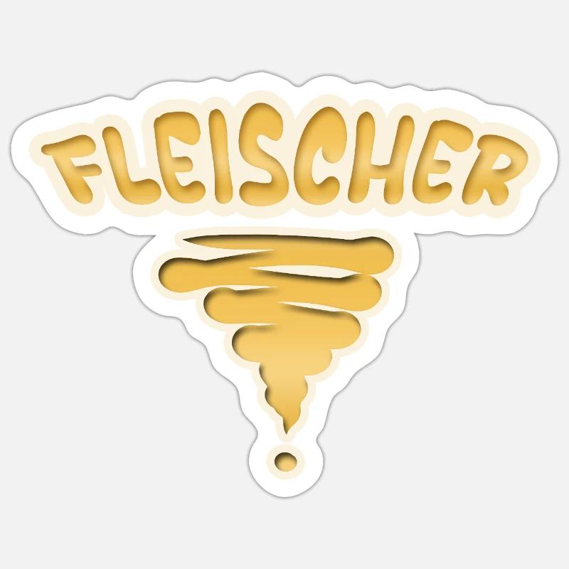 Beruf Fleischer - Sticker Größe S (10 x 10 cm) - Mattweiß