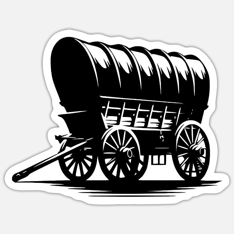 Chariot couvert de calèche Sticker taille S (10 x 10 cm)