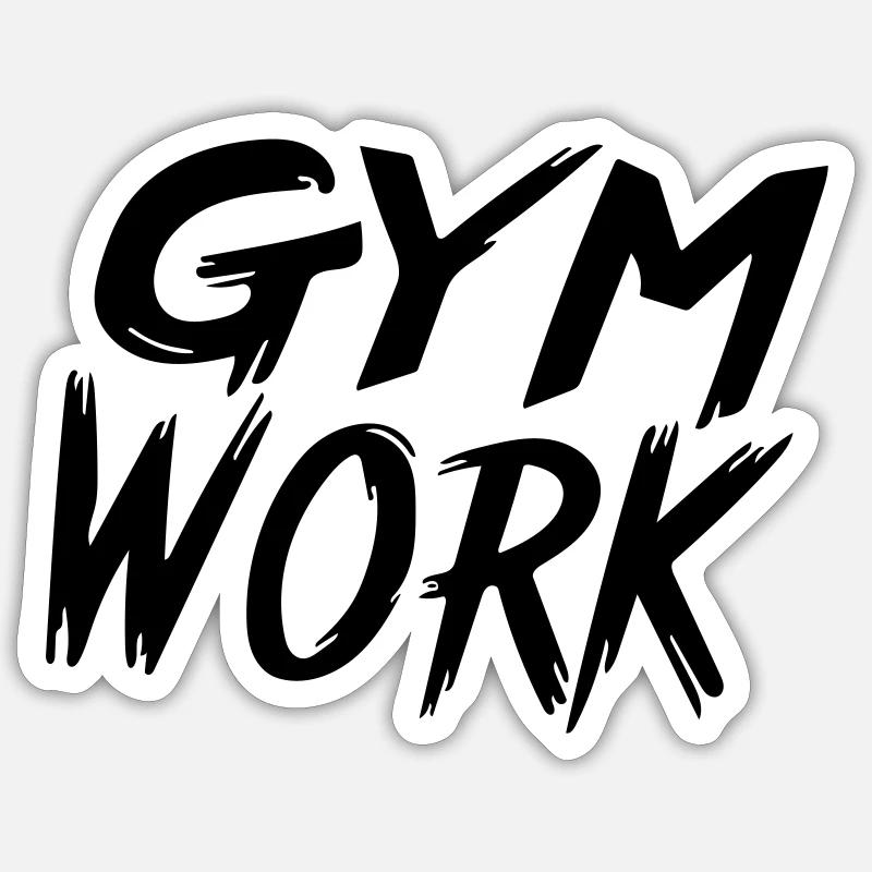 Fitnessstudioarbeit - Sticker Größe S (10 x 10 cm) - Mattweiß
