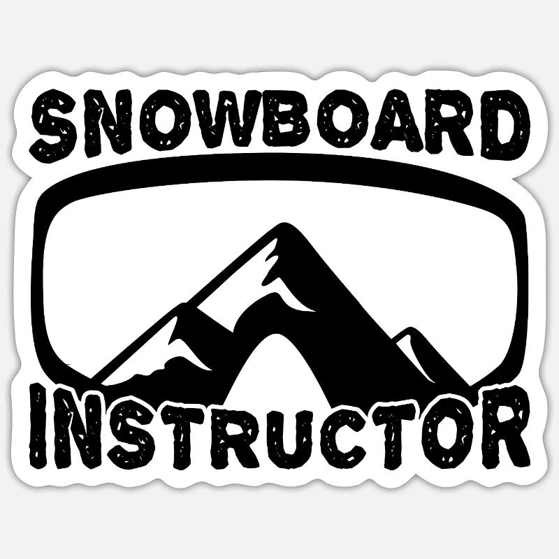 Snowboard instructor - Sticker size S (10 x 10 cm) - white matte