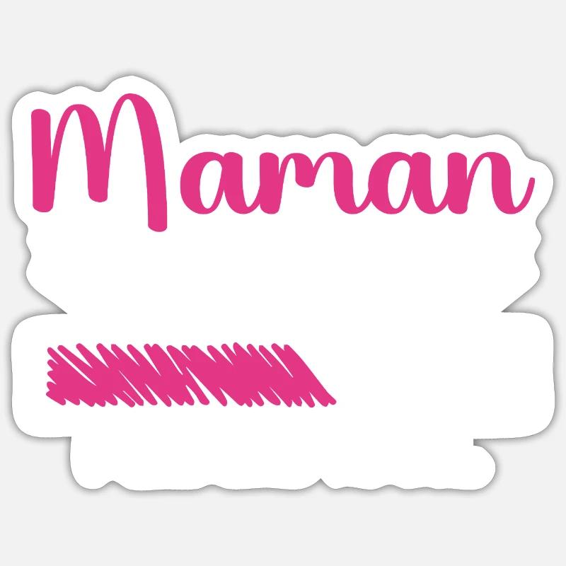 Maman loading Please Wait... - Sticker taille S (10 x 10 cm) - blanc mat