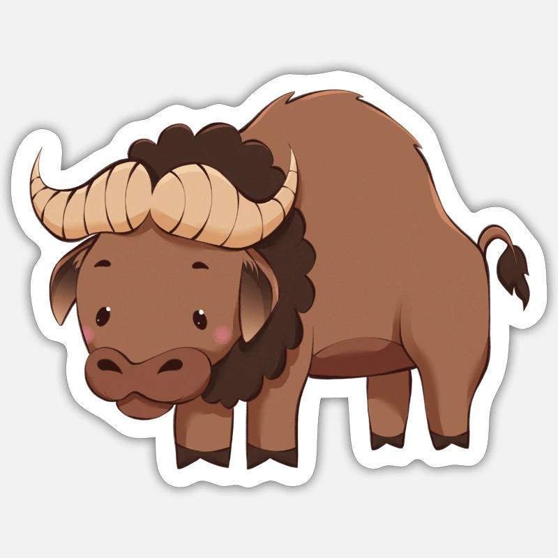 Buffle - Sticker taille S (10 x 10 cm) - blanc mat