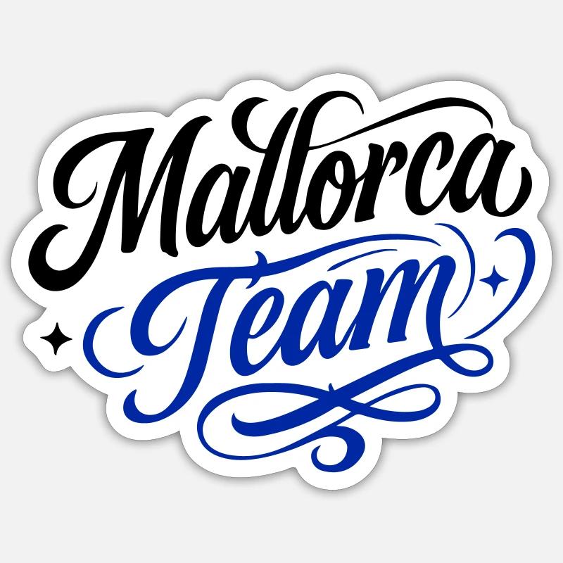 Mallorca Team - Sticker Größe S (10 x 10 cm) - Mattweiß