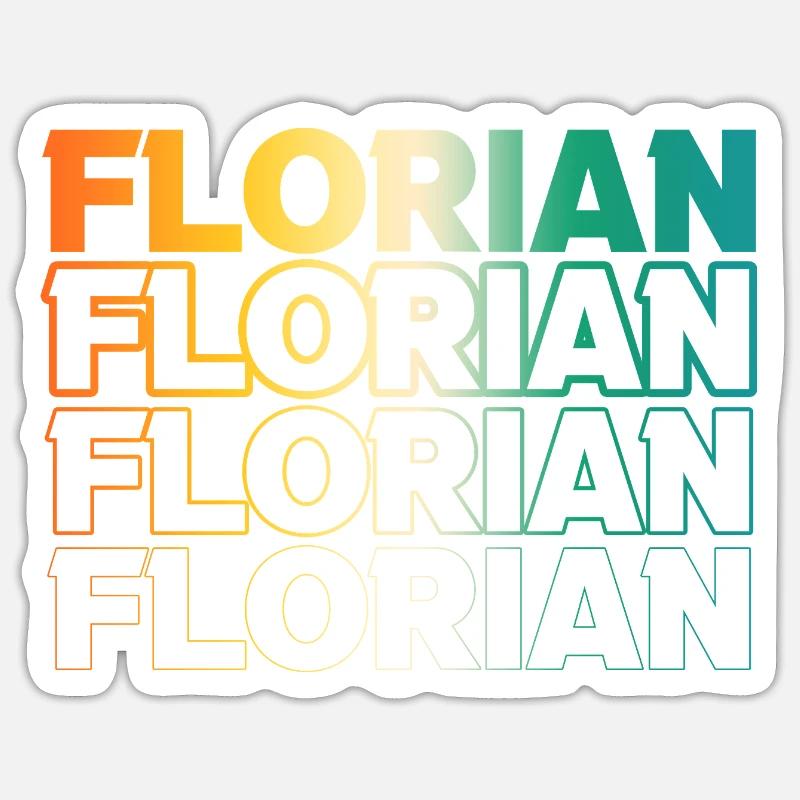 Florian - Sticker Größe S (10 x 10 cm) - Mattweiß
