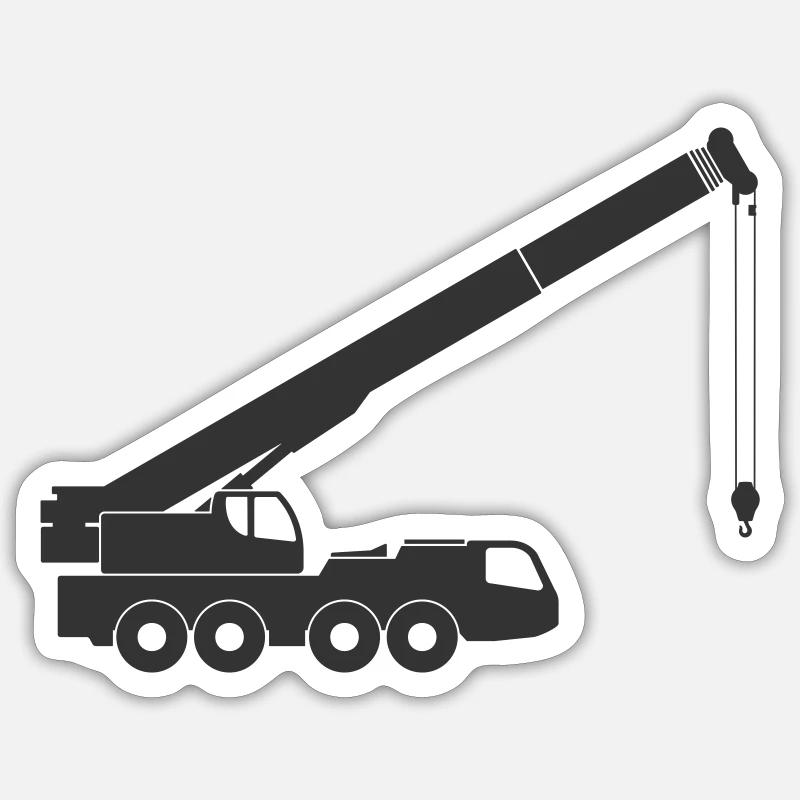 Forme de symbole d’icône de grue mobile. Levage mobile - Sticker taille S (10 x 10 cm) - blanc mat