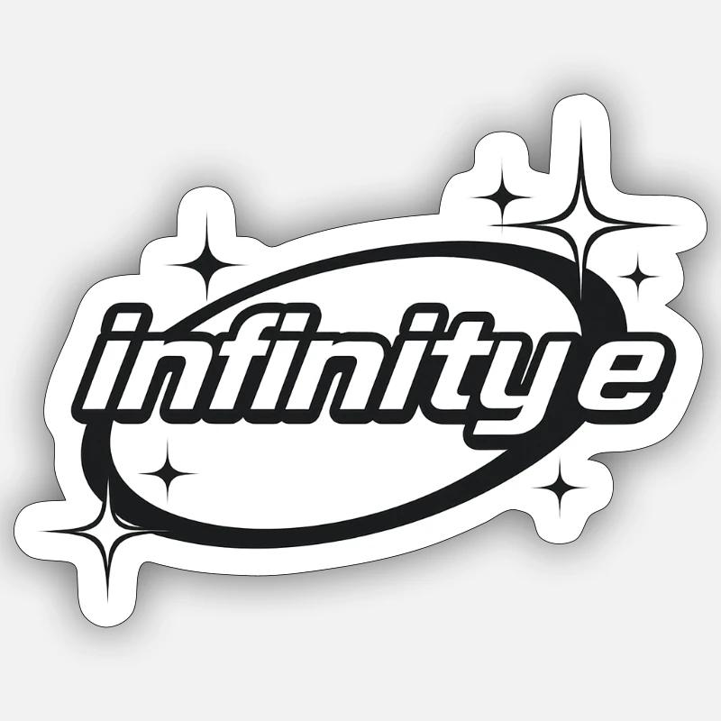 design infinity e Y2K - Sticker taille S (10 x 10 cm) - blanc mat