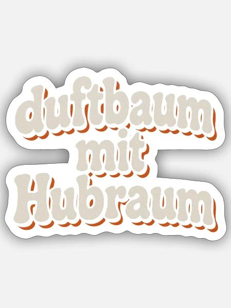 Duftbaum mit Hubraum - Sticker Größe S (10 x 10 cm) - Mattweiß