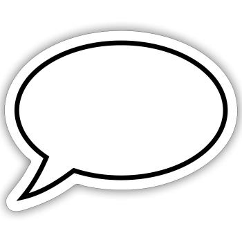 Sprechblase Design - Sticker Größe S (10 x 10 cm) - Mattweiß - Vorne