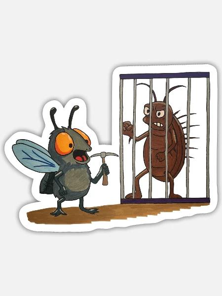 Free Roach - Sticker Größe S (10 x 10 cm) - Mattweiß