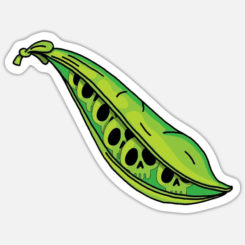 Erbsenschädel - Sticker Größe S (10 x 10 cm) - Mattweiß