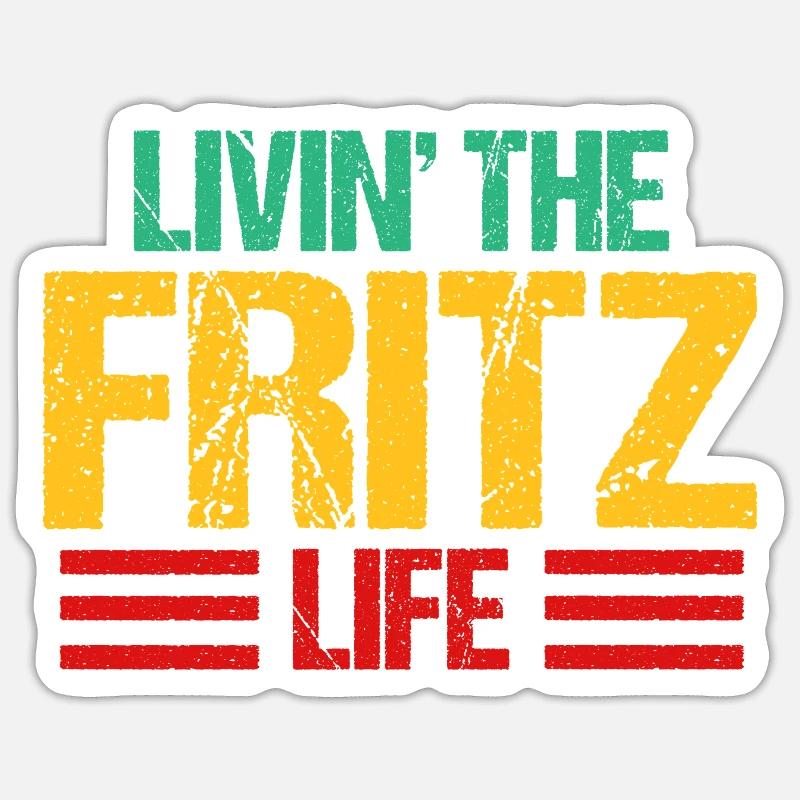 Fritz - Sticker Größe S (10 x 10 cm) - Mattweiß