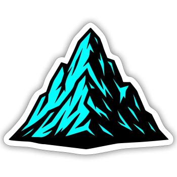 Icône des Alpes Montagneuses - Sticker taille S (10 x 10 cm) - blanc mat - Devant