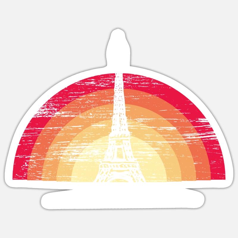 Sunset in Paris - mit Eiffelturm Sticker Größe S (10 x 10 cm)