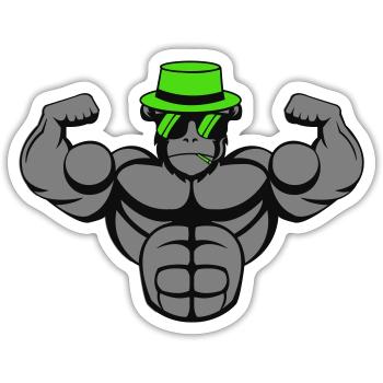 strong gorilla - Sticker Größe S (10 x 10 cm) - Mattweiß - Vorne