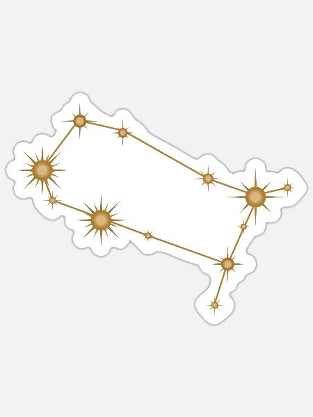 Sternbild Zwillinge Sternzeichen Sternzeichen Golden - Sticker Größe S (10 x 10 cm) - Mattweiß