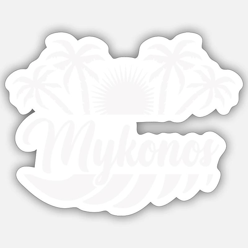 Mykonos - Sticker taille S (10 x 10 cm) - blanc mat