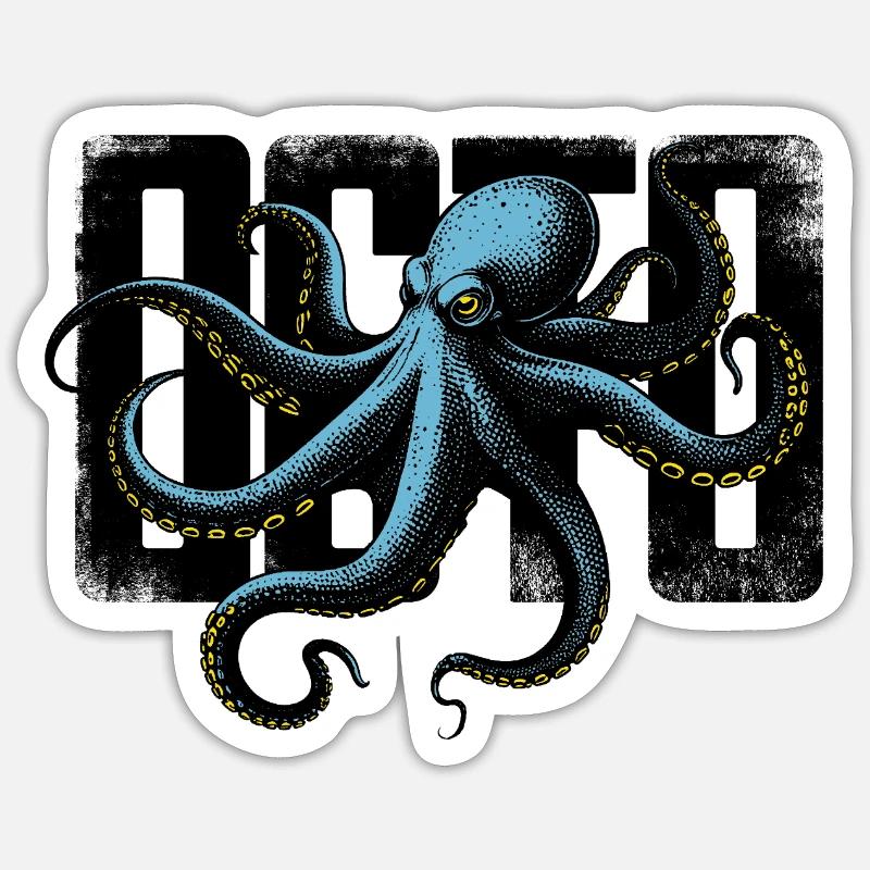 Stylized Octopus - Sticker size S (10 x 10 cm) - white matte