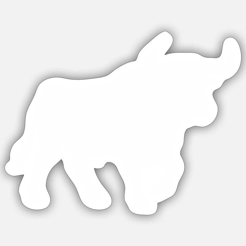 stier - Sticker Größe S (10 x 10 cm) - Mattweiß