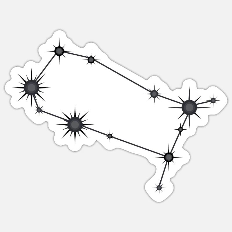 Zwillinge Sternbild Sternzeichen Schwarz & Grau Sticker Größe S (10 x 10 cm)