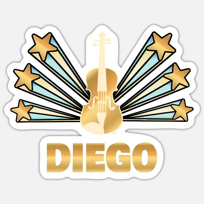Diego as a musical instrument - Sticker size S (10 x 10 cm) - white matte