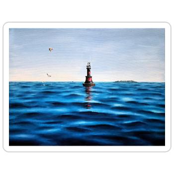 Lighthouse over Calm Blue Adriatic Sea Croatia - Sticker size S (10 x 10 cm) - white matte - Front
