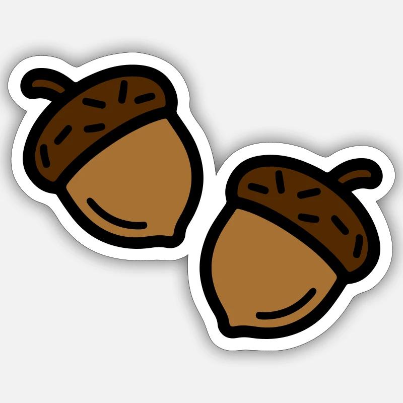 Eichel Herbst Eiche Sticker Größe S (10 x 10 cm)