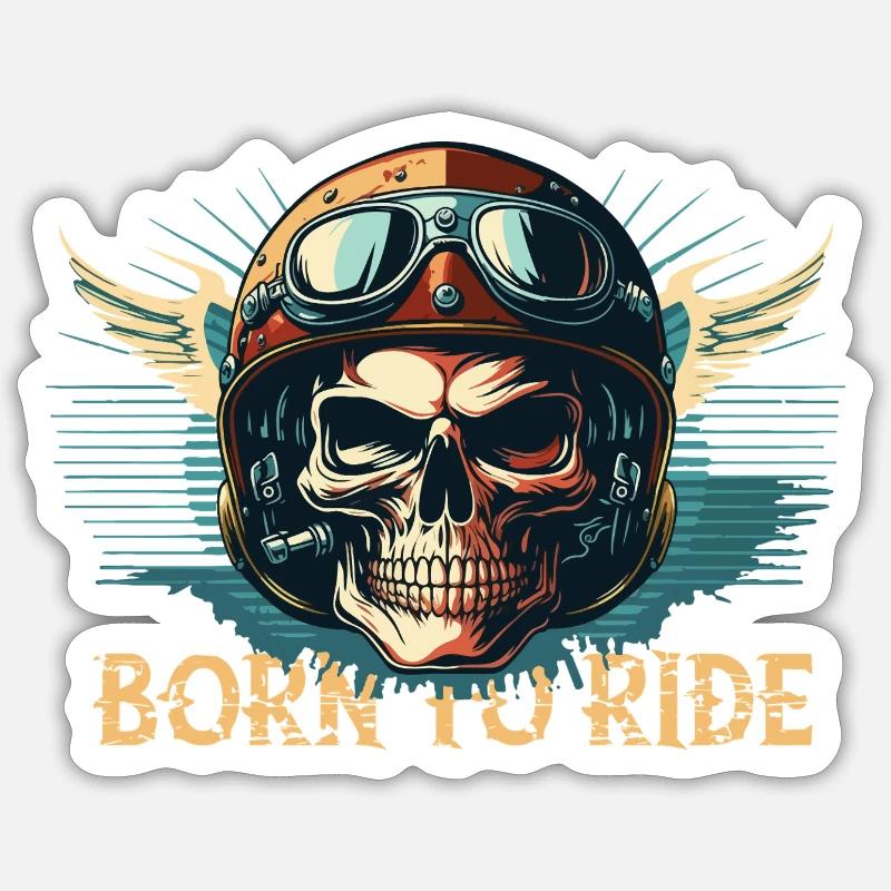 Né pour rouler - Sticker taille S (10 x 10 cm) - blanc mat